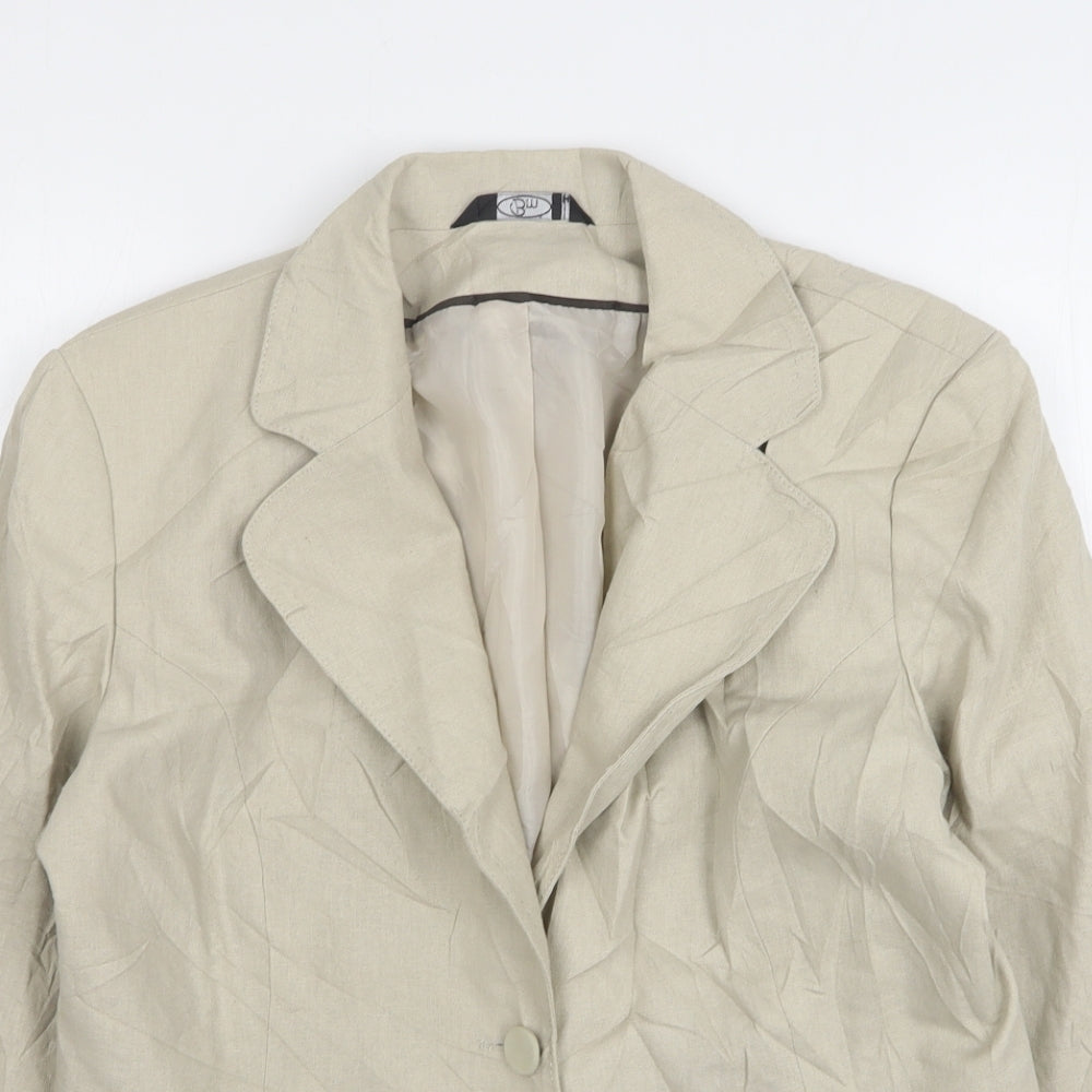 Bonmarché Womens Beige  Linen Jacket Suit Jacket Size 14