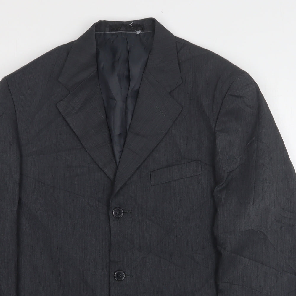 Armando Mens Grey  Polyester Jacket Suit Jacket Size 36