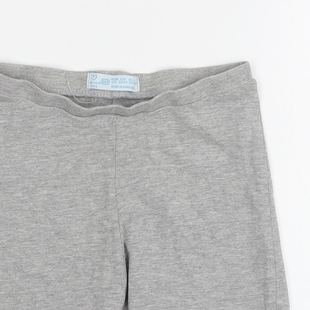 Primark Womens Grey  Cotton Biker Shorts Size 4 L5 in Regular