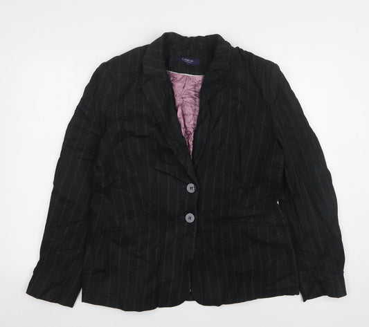 Debenhams  Womens Grey Striped Polyester Jacket Suit Jacket Size 16