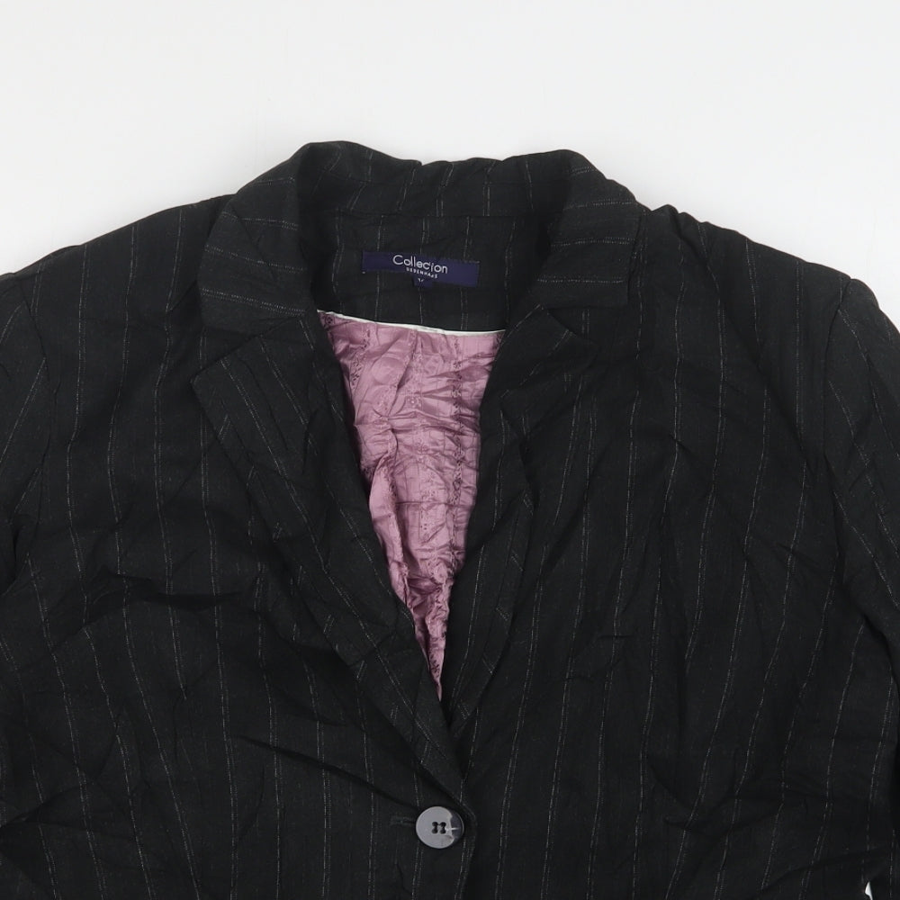 Debenhams  Womens Grey Striped Polyester Jacket Suit Jacket Size 16