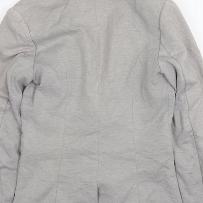 H&M Womens Grey  Polyester Jacket Blazer Size 10