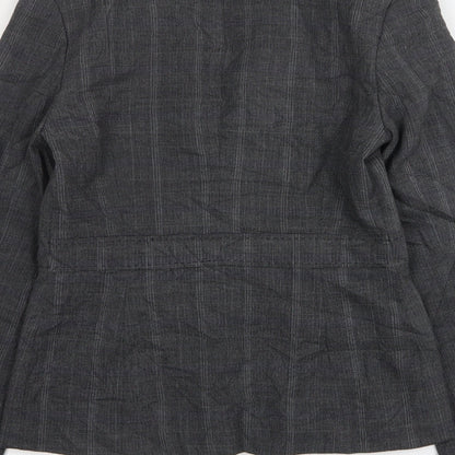 NEXT Womens Grey Check Polyester Jacket Suit Jacket Size 10