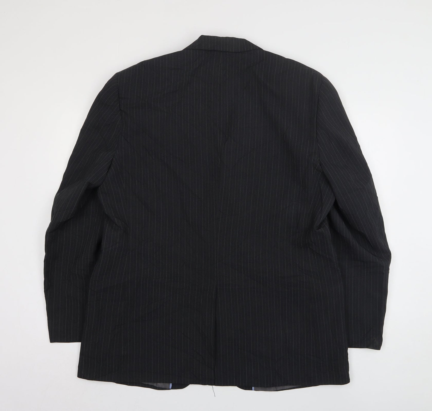 George Mens Grey Striped Polyester Jacket Suit Jacket Size 44