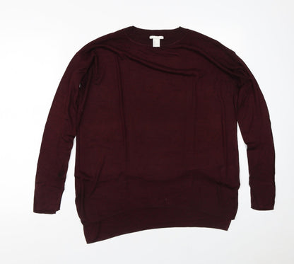 H&M Womens Red  Viscose Pullover Sweatshirt Size S