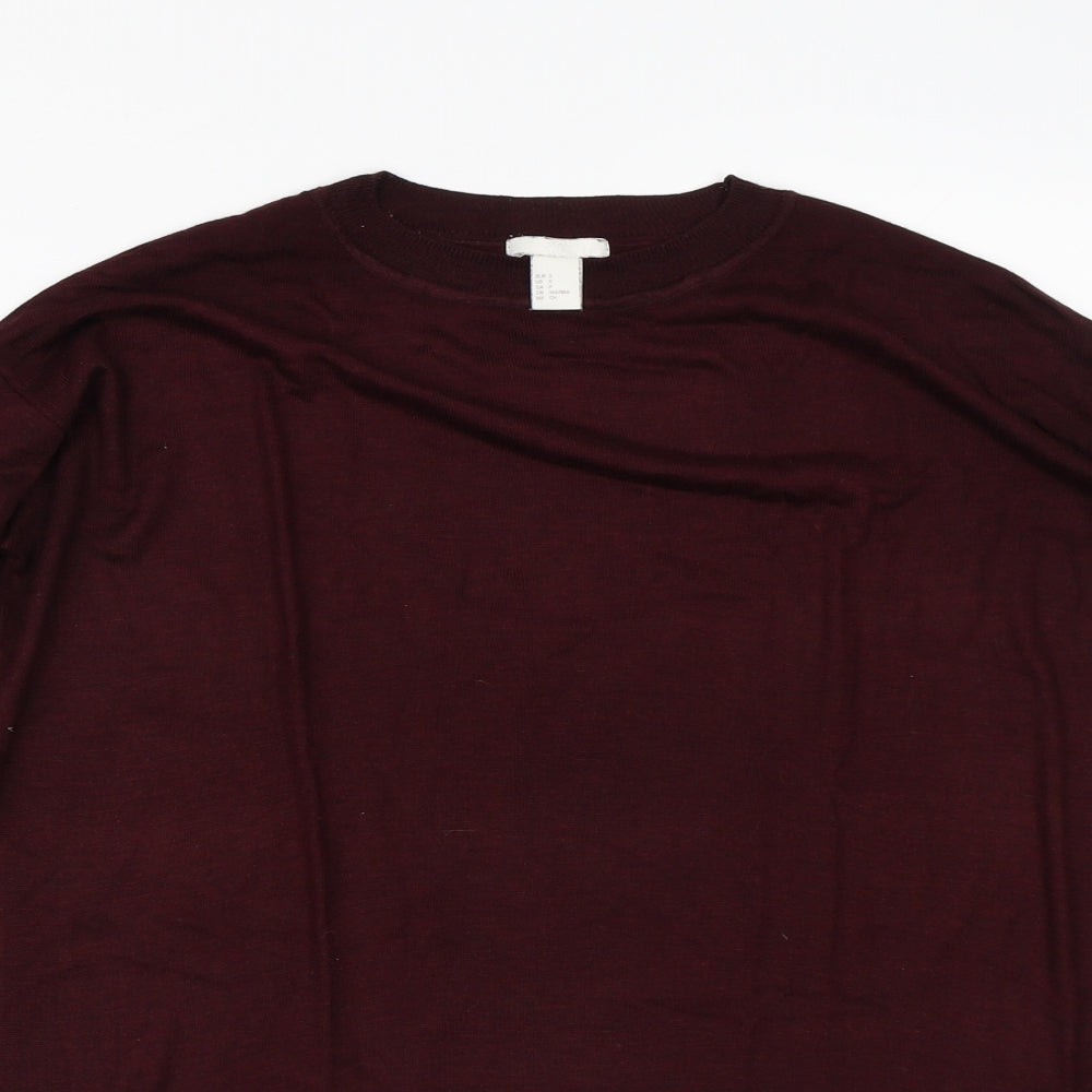 H&M Womens Red  Viscose Pullover Sweatshirt Size S