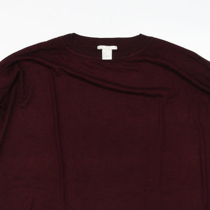 H&M Womens Red  Viscose Pullover Sweatshirt Size S
