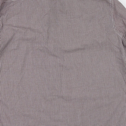 Primark Mens White Check Polyester  Button-Up Size XL Collared