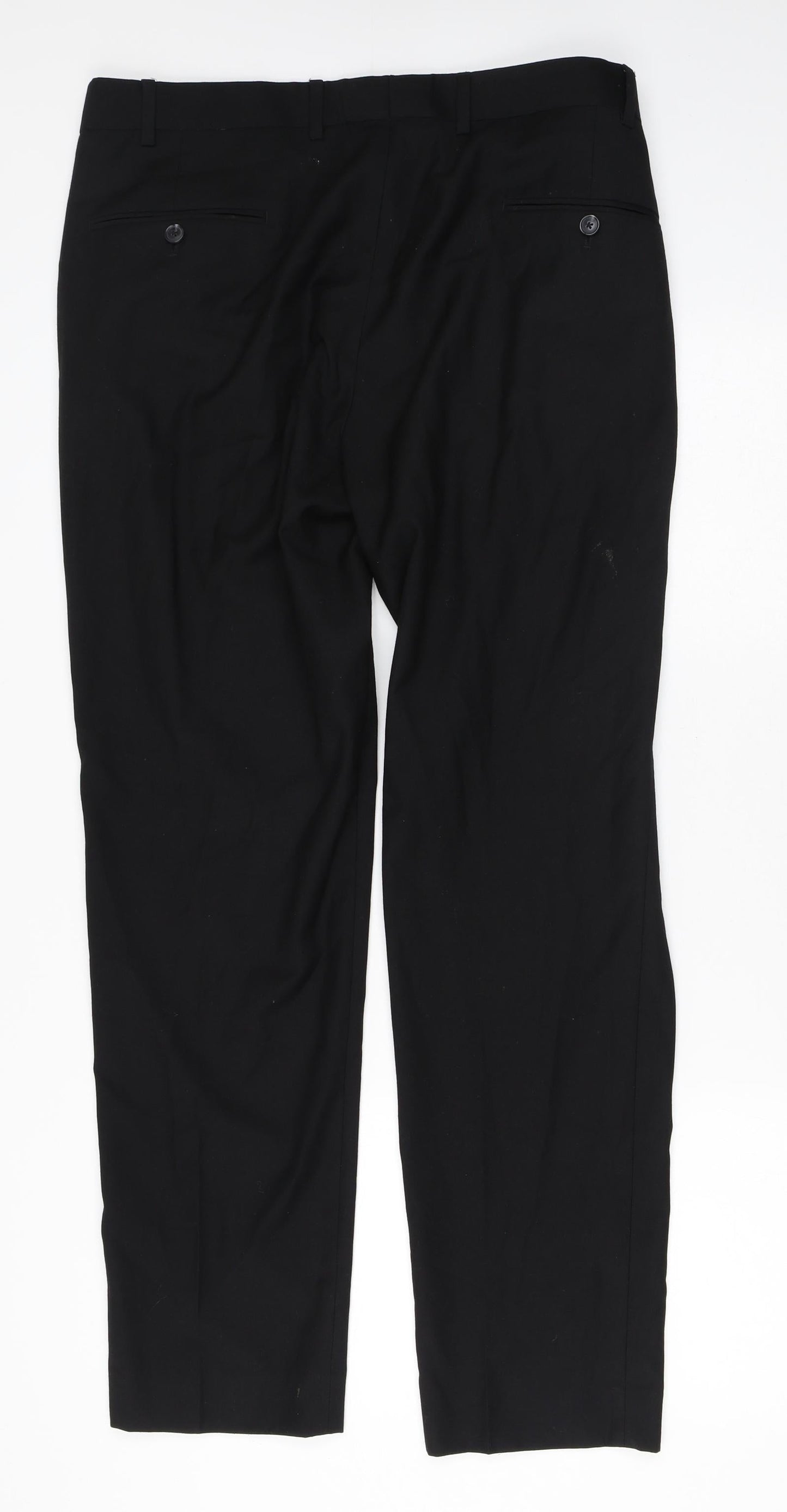 Preworn Mens Black  Polyester Trousers  Size 2XL L31 in Regular