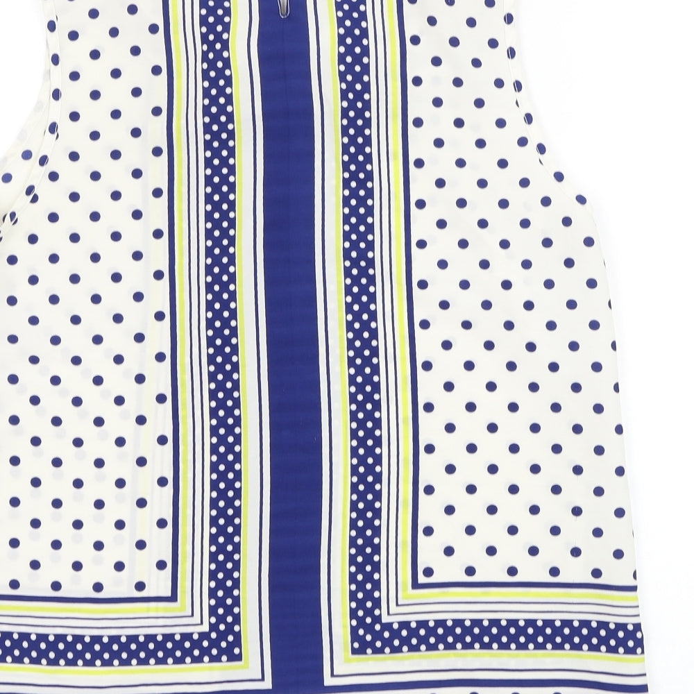 Atmosphere Womens White Polka Dot Polyester Basic Blouse Size 12 Collared