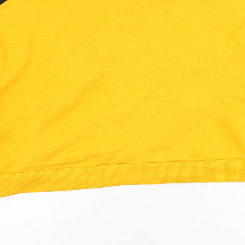 H&M Womens Yellow  Cotton Pullover Sweatshirt Size M  Pullover - Rainbow