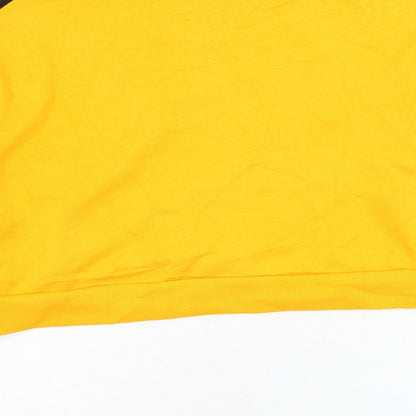 H&M Womens Yellow  Cotton Pullover Sweatshirt Size M  Pullover - Rainbow