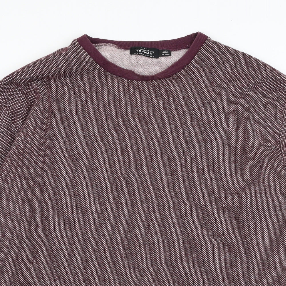 Topman Mens Purple  Polyester Pullover Sweatshirt Size S
