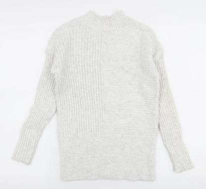 Primark Womens Grey High Neck  Cotton Pullover Jumper Size 6