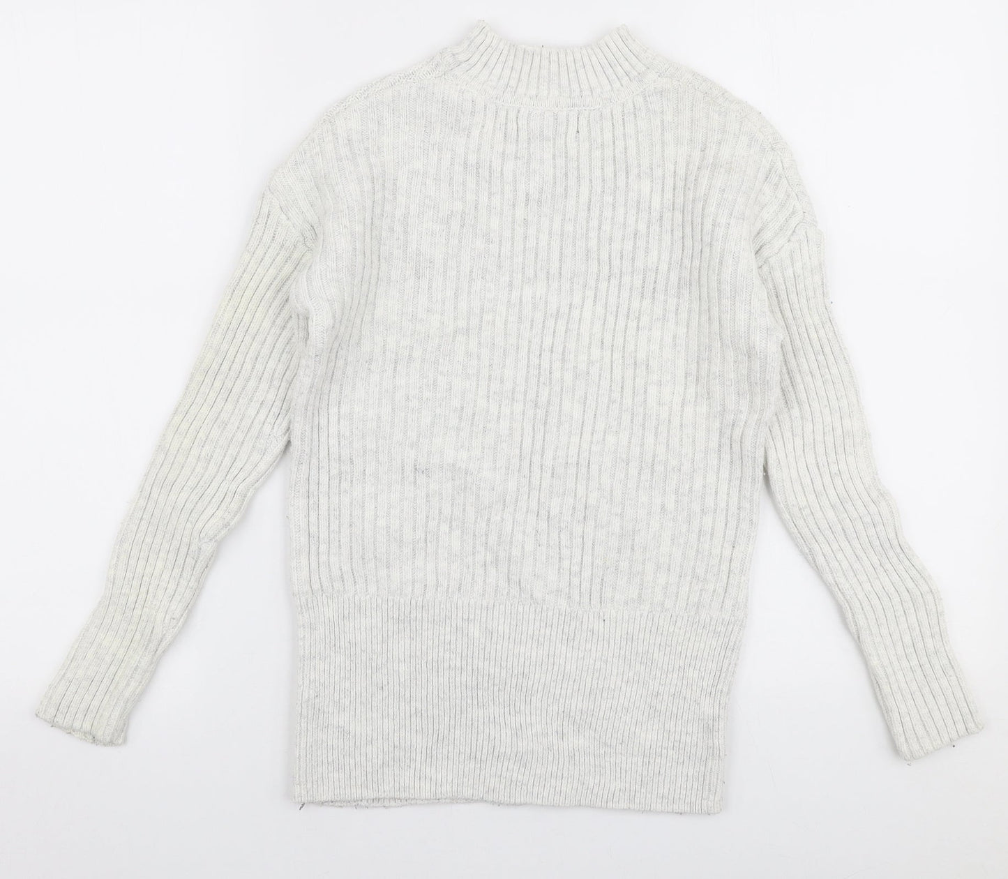 Primark Womens Grey High Neck  Cotton Pullover Jumper Size 6