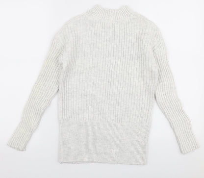 Primark Womens Grey High Neck  Cotton Pullover Jumper Size 6
