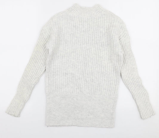 Primark Womens Grey High Neck  Cotton Pullover Jumper Size 6