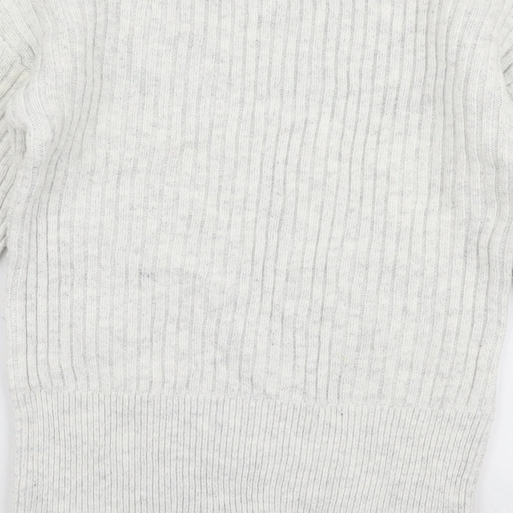 Primark Womens Grey High Neck  Cotton Pullover Jumper Size 6