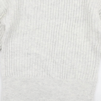 Primark Womens Grey High Neck  Cotton Pullover Jumper Size 6