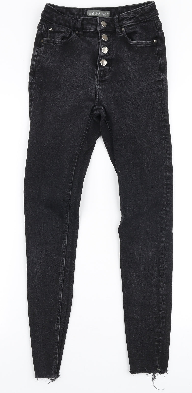 Denim Co Womens Black  Cotton Skinny Jeans Size 8 L27 in Slim Button