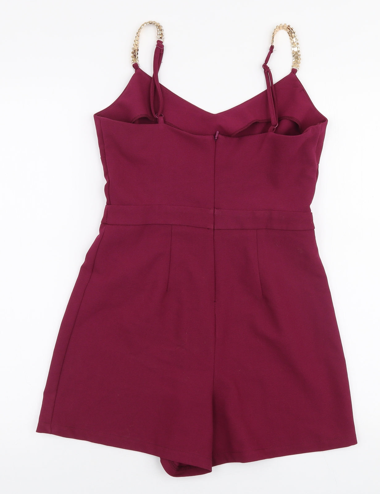 New Look Womens Purple  Polyester Playsuit One-Piece Size 8 L3 in Zip