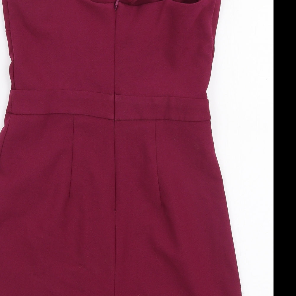 New Look Womens Purple  Polyester Playsuit One-Piece Size 8 L3 in Zip