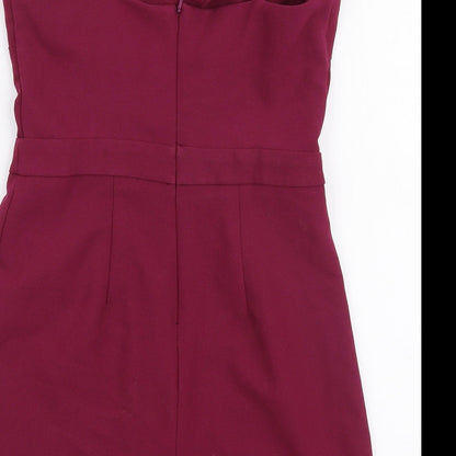 New Look Womens Purple  Polyester Playsuit One-Piece Size 8 L3 in Zip