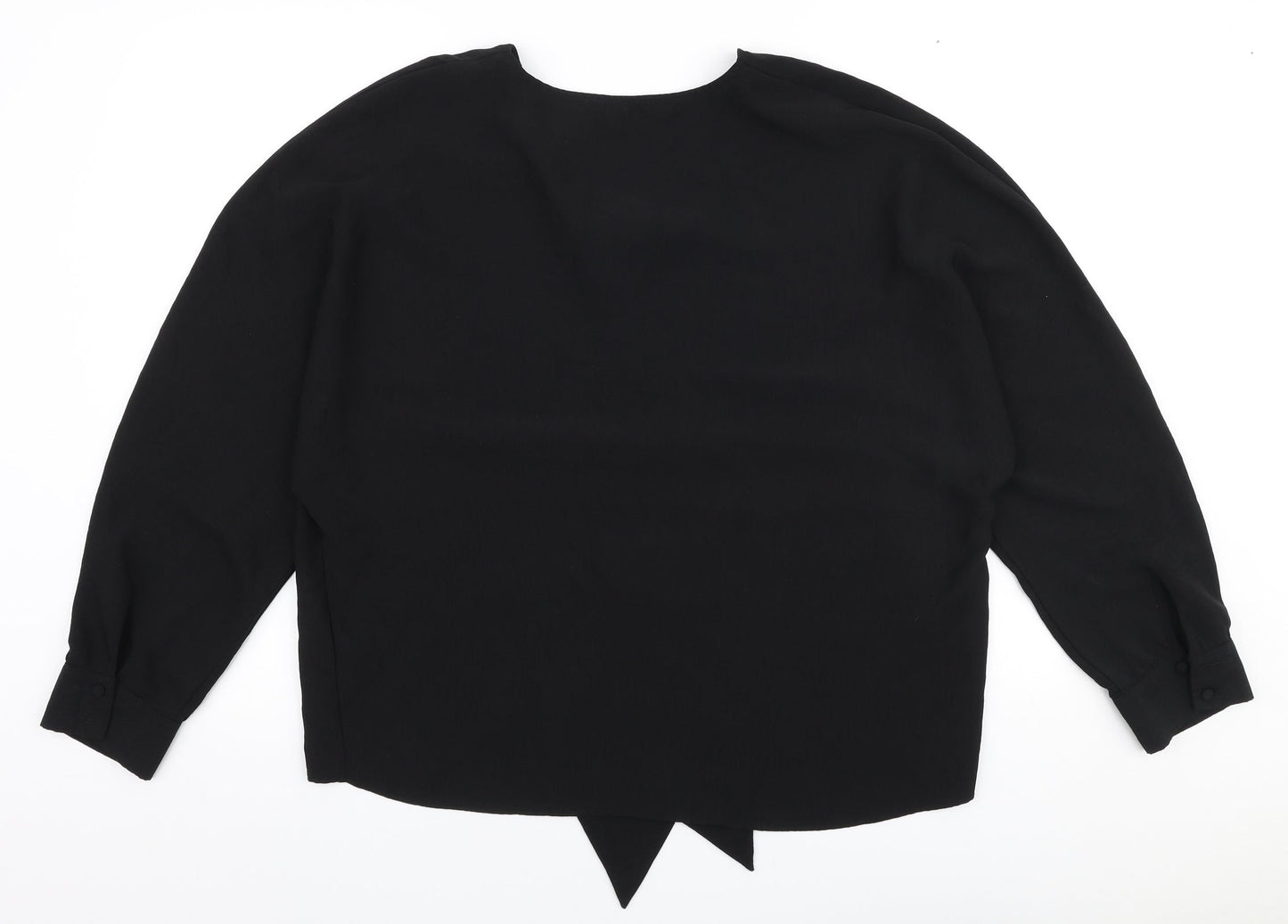 Primark Womens Black  Polyester Basic Blouse Size 14 V-Neck