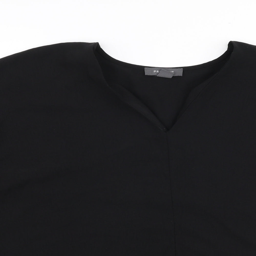 Primark Womens Black  Polyester Basic Blouse Size 14 V-Neck