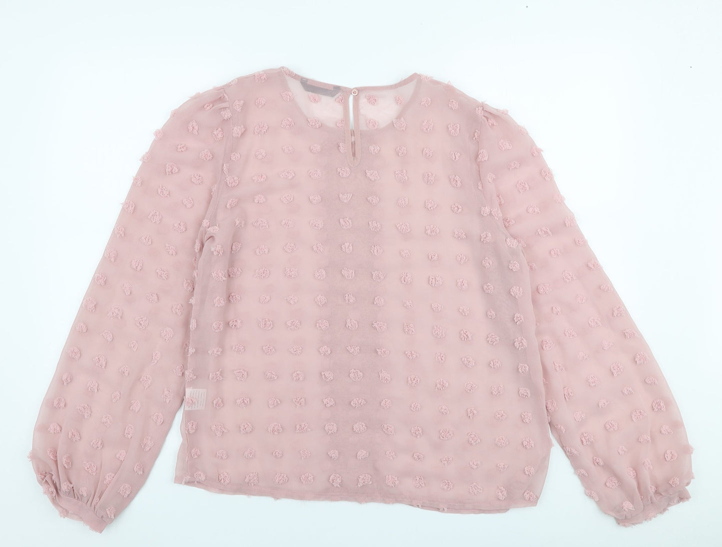 SheIn Womens Pink  Polyester Basic Blouse Size L Round Neck