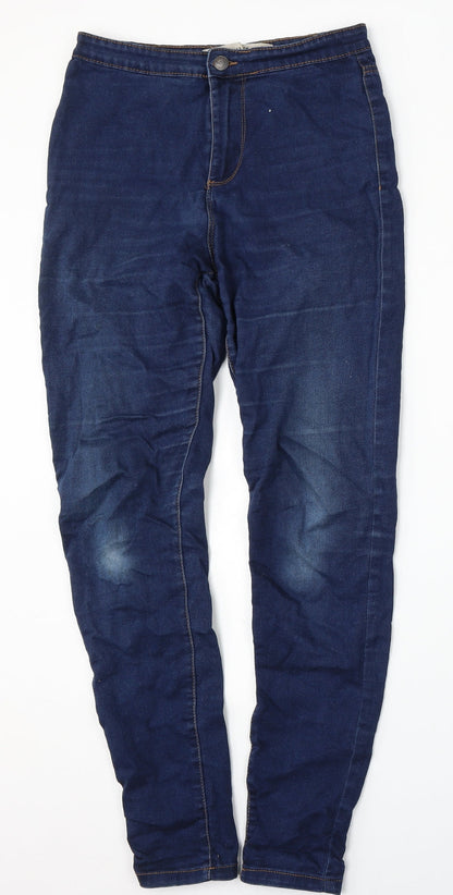 Denim CO Womens Blue  Cotton Skinny Jeans Size 10 L32 in Regular Button