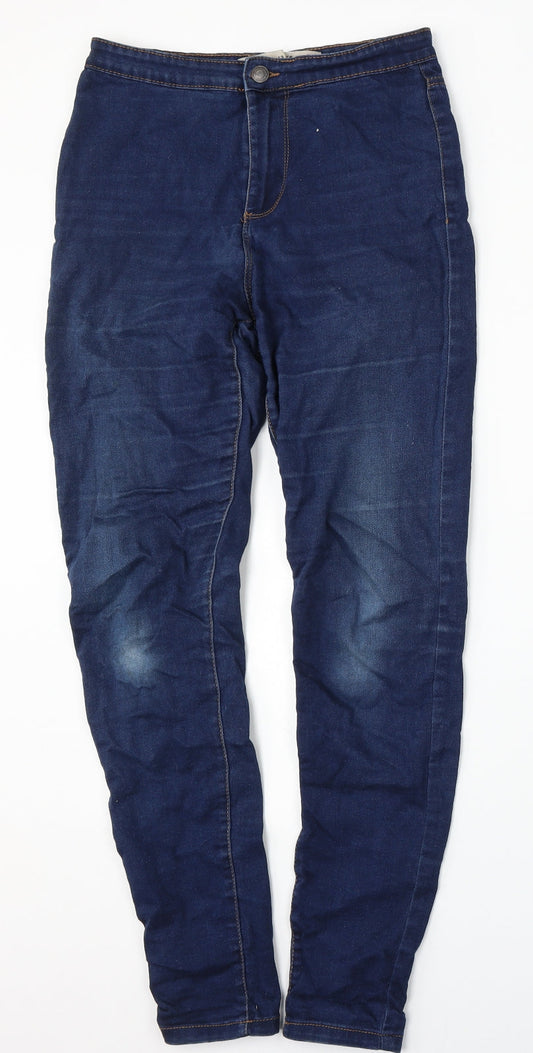 Denim CO Womens Blue  Cotton Skinny Jeans Size 10 L32 in Regular Button