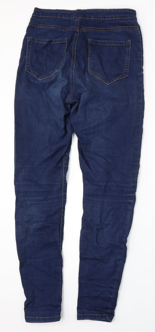 Denim CO Womens Blue  Cotton Skinny Jeans Size 10 L32 in Regular Button