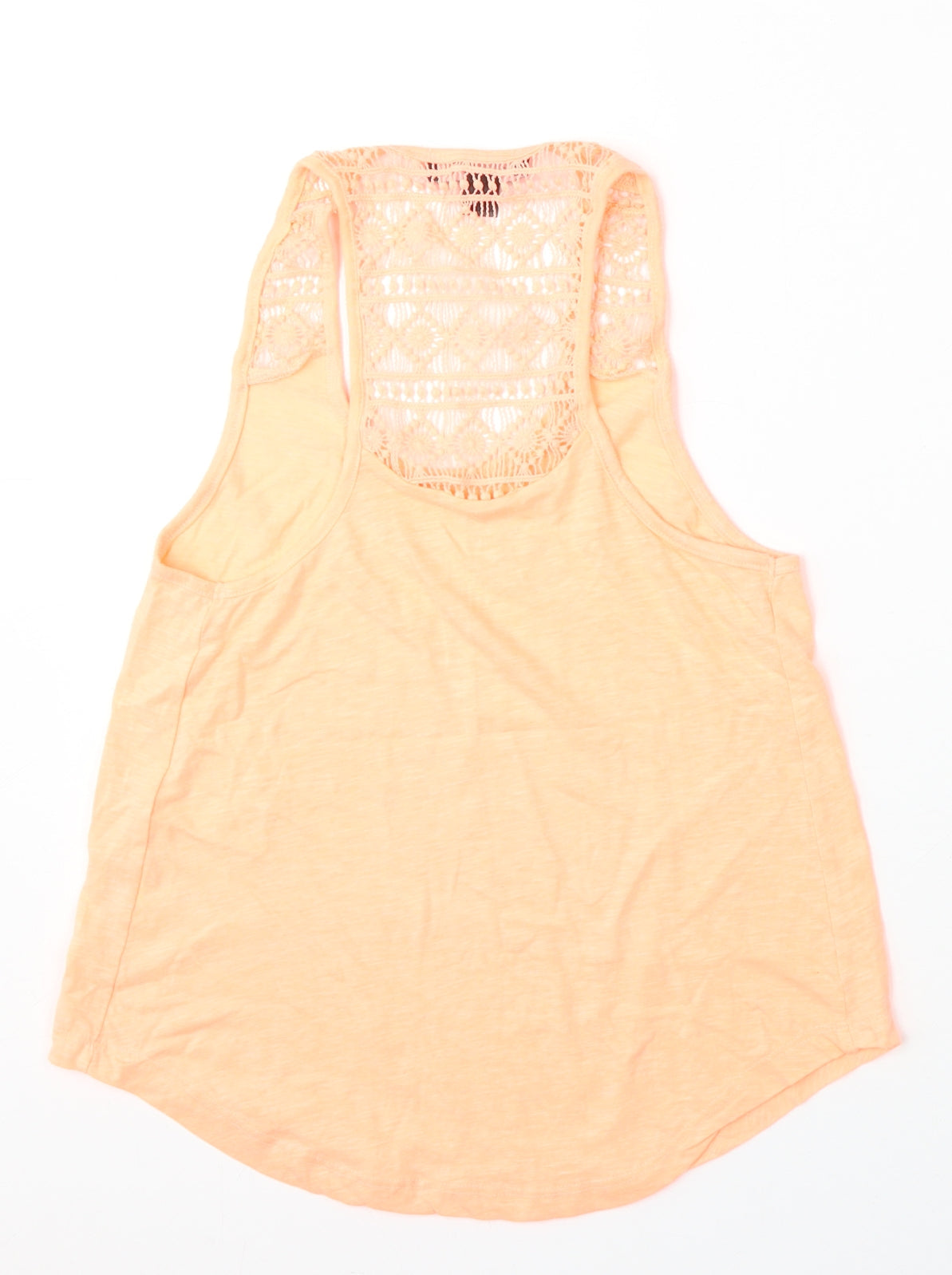 Primark Womens Orange  Polyester Basic Tank Size 6 Round Neck