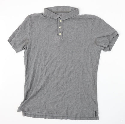 Gap Mens Grey  Polyester  Polo Size L Collared Button