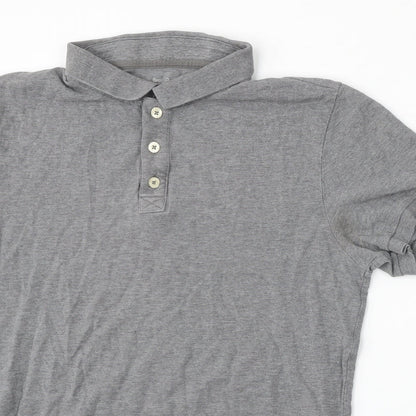 Gap Mens Grey  Polyester  Polo Size L Collared Button