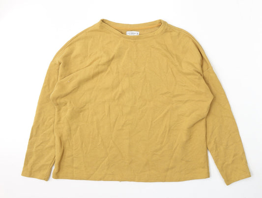 Womens UK Size M Pull&Bear Yellow Pullover Jumper