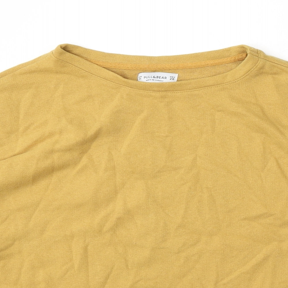 Womens UK Size M Pull&Bear Yellow Pullover Jumper