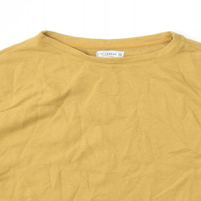 Womens UK Size M Pull&Bear Yellow Pullover Jumper