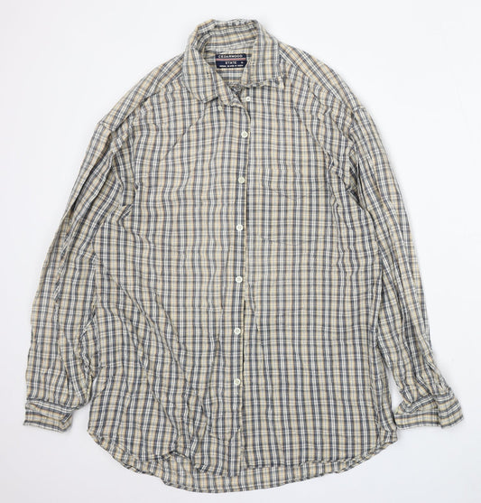 Mens UK Size M Cedar Wood State Yellow  Button-Up Long Sleeve Casual Shirt