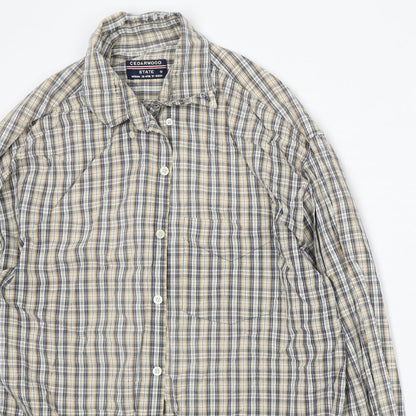 Mens UK Size M Cedar Wood State Yellow  Button-Up Long Sleeve Casual Shirt