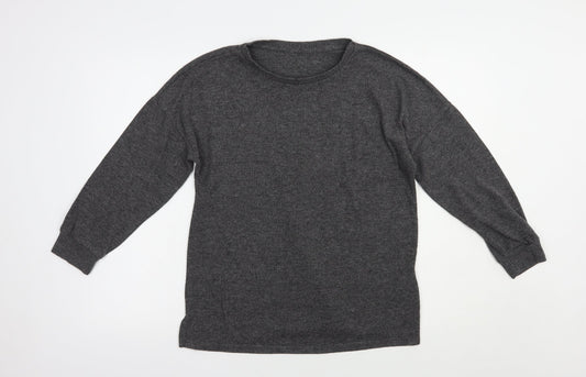 Primark Womens Grey Crew Neck  Polyester Pullover Jumper Size 12