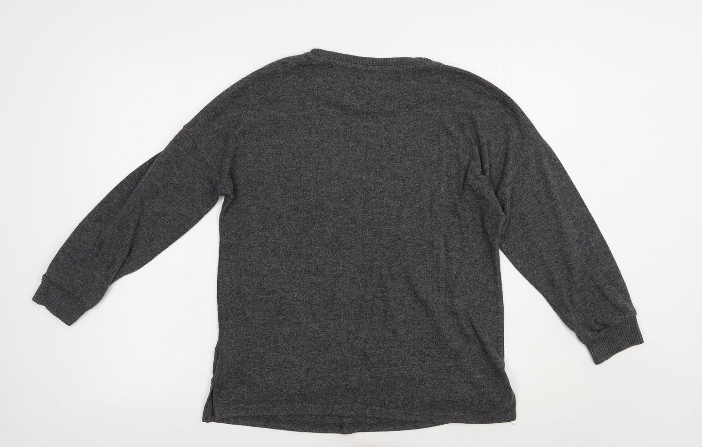 Primark Womens Grey Crew Neck  Polyester Pullover Jumper Size 12