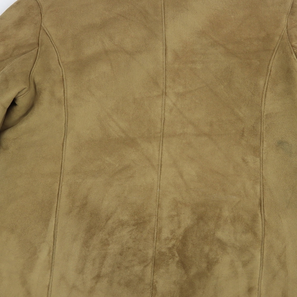Preworn Womens Beige   Pea Coat Coat Size M  Button