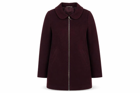 Womens UK Size 6 F&F Purple Biker Coat