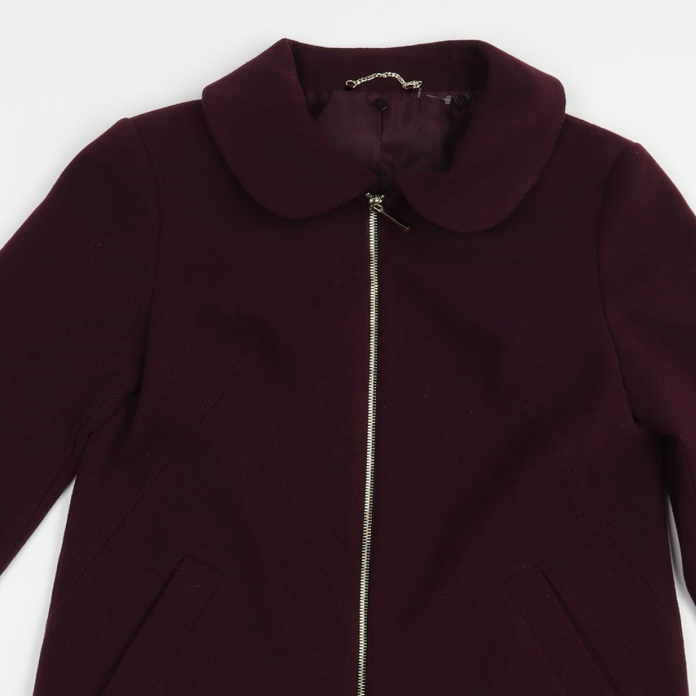 F&F Womens Purple   Biker Coat Size 6  Zip