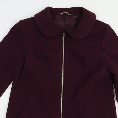 F&F Womens Purple   Biker Coat Size 6  Zip