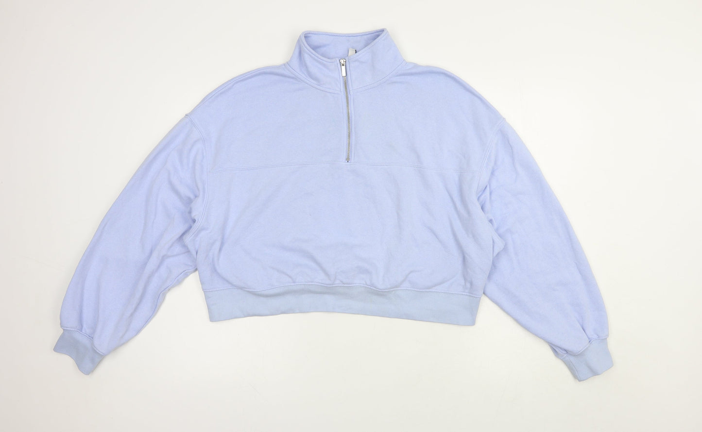 H&M Womens Blue  Cotton Pullover Sweatshirt Size XL  Zip