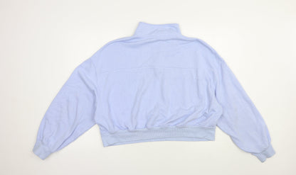 H&M Womens Blue  Cotton Pullover Sweatshirt Size XL  Zip