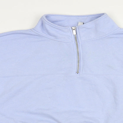 H&M Womens Blue  Cotton Pullover Sweatshirt Size XL  Zip